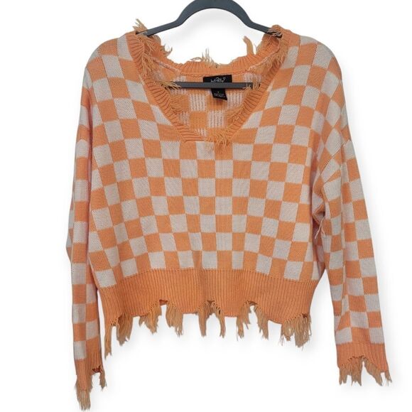 just polly Sweaters - Just Polly Vneck Frayed Sweater, Small